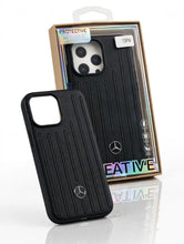 Luxury Ribbed Leather-Look Case with Metal Emblem for iPhone 13 to 18 Pro Max