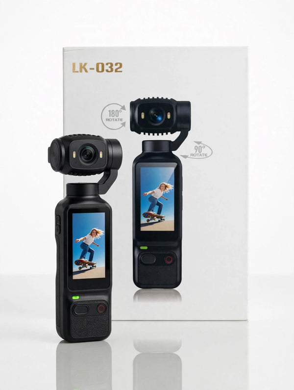 LK-032 Pocket Gimbal Camera with Touchscreen and 180° Rotating Lens