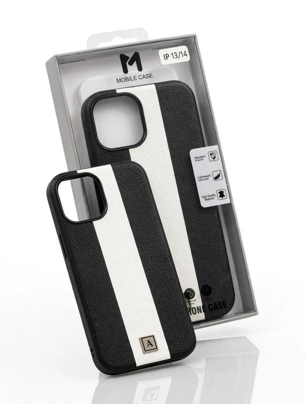 Stripe Leather Case for iPhone 13-17 Pro Max | VayroTech