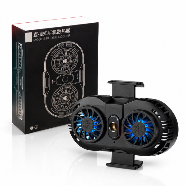 AH102 Dual Fan Phone Cooler Radiator with Clamp Holder for Gaming and Live Streaming
