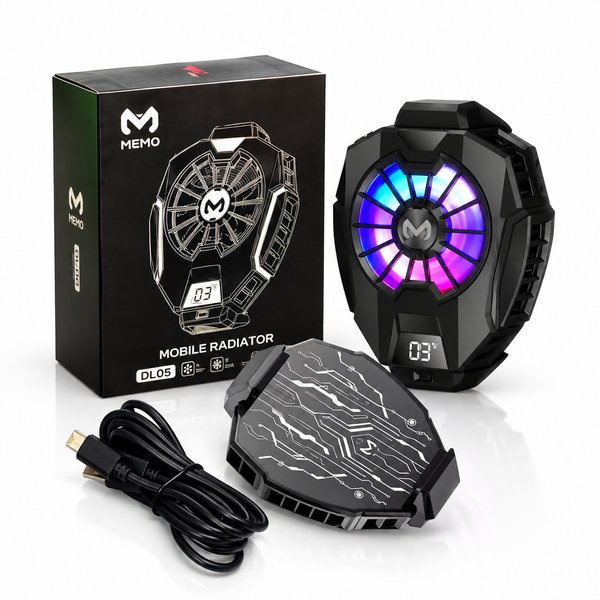 DL05 Phone Cooling Fan Radiator with RGB Light and Digital Display